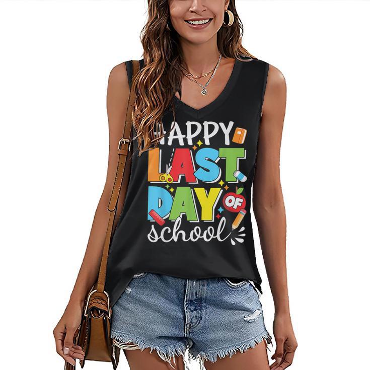 Happy Last Day Of School Teacher Student Graduation Women's V-Neck Tank Top