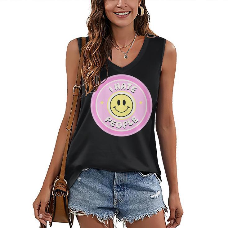 I Hate People Saying For Introverts Women's V-Neck Tank Top