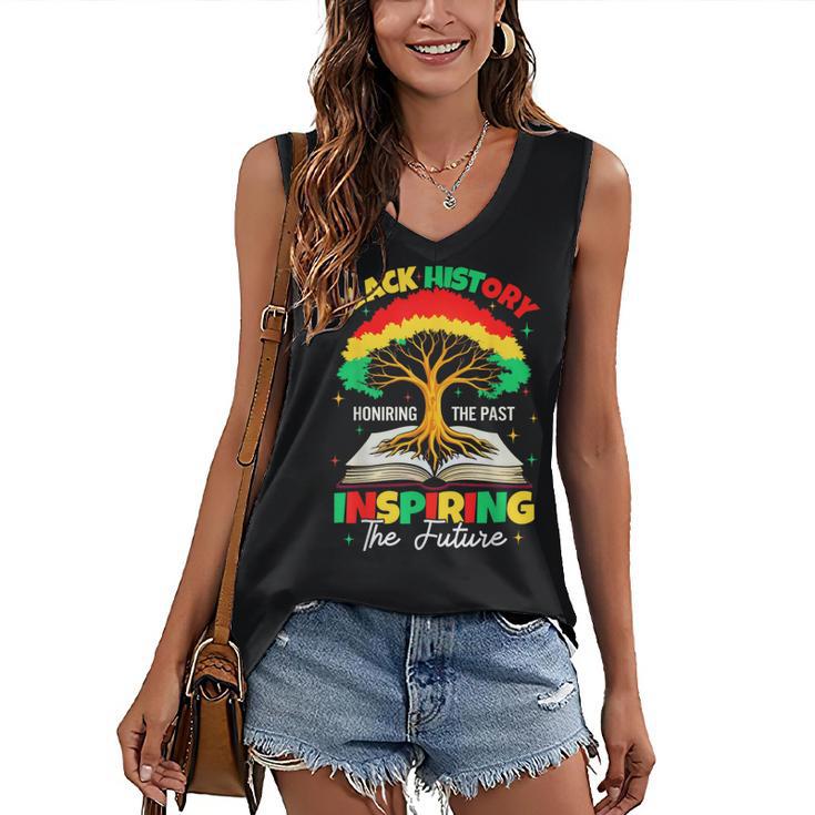 Honoring Past Inspiring Future History Month Book Tree Women's V-Neck Tank Top