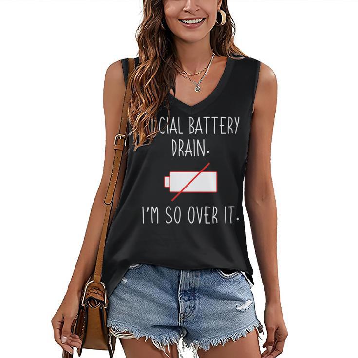 I'm So Over It Saying For Introvert And Shy People Women's V-Neck Tank Top