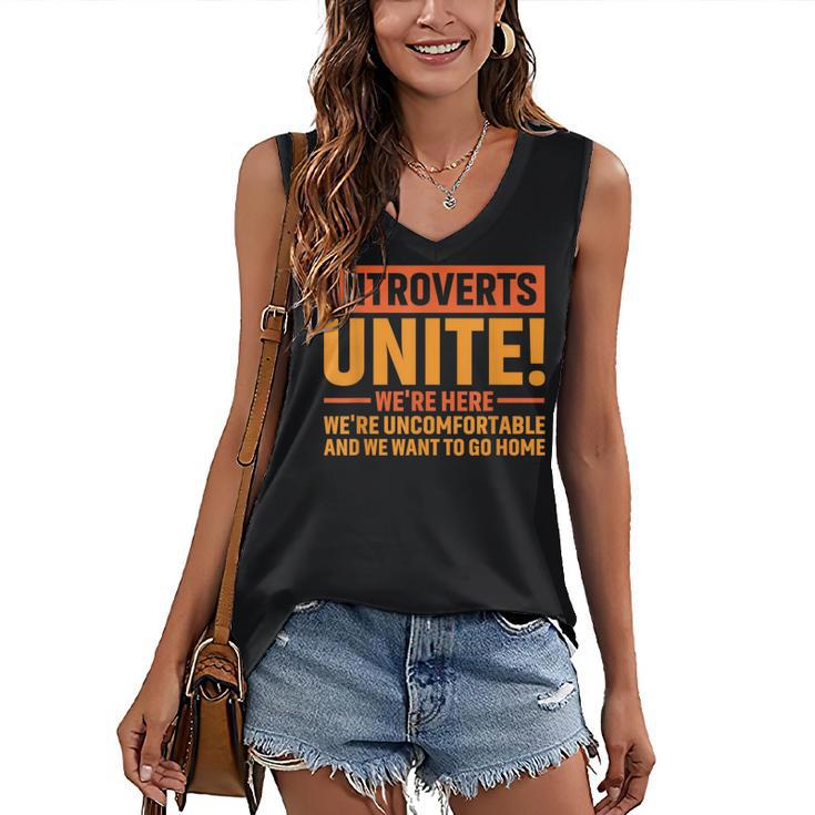 Introvert Antisocial Sarcasm Introverts Unite Anti Social Women's V-Neck Tank Top