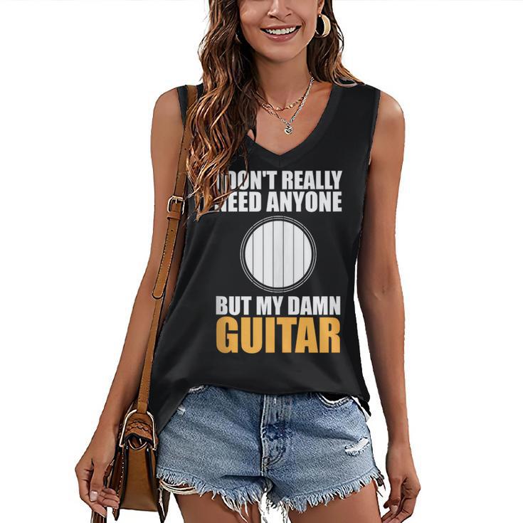 Introvert Guitarist Only Need Guitar Enjoy Acoustic Music Women's V-Neck Tank Top