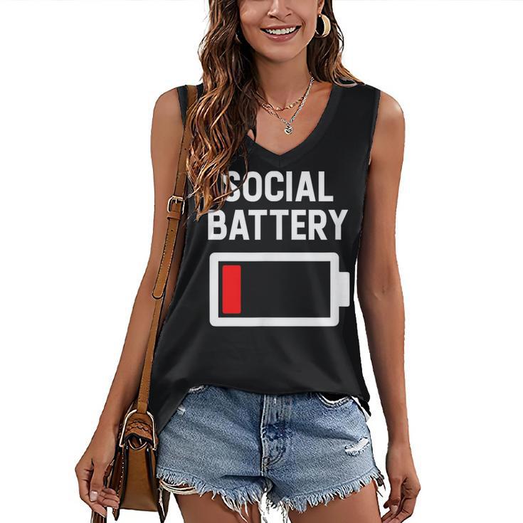 Introvert Low Social Battery Level Anti Social People Women's V-Neck Tank Top Introvert Low Social Battery Level Anti Social People Women's V-Neck Tank Top