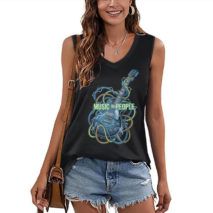 Introvert Music Lover Electric Guitar Rock Women's V-Neck Tank Top