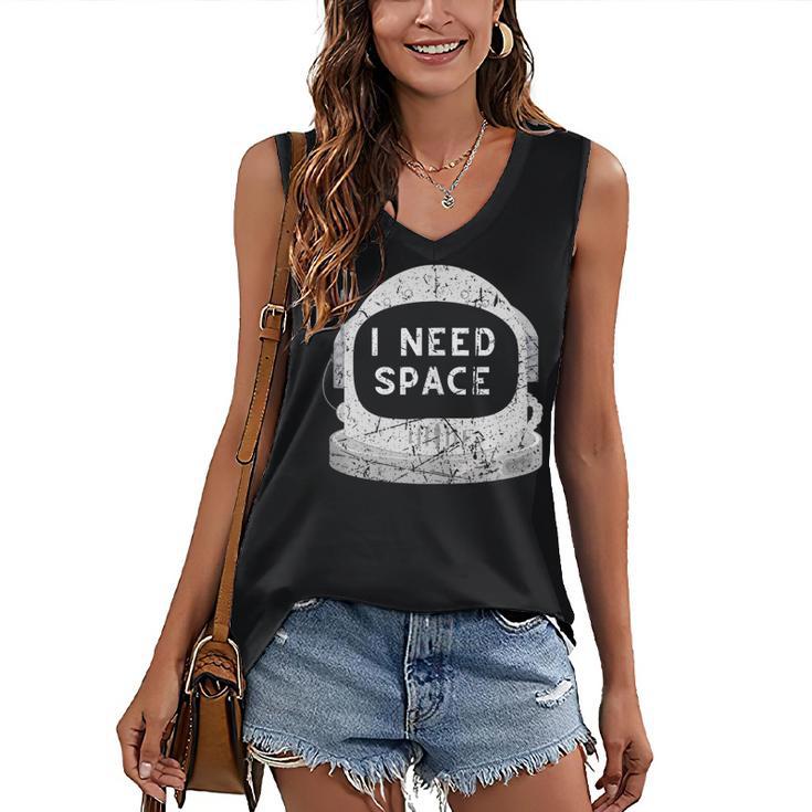 Introvert Space Helmet I Need Space Men Women Women's V-Neck Tank Top