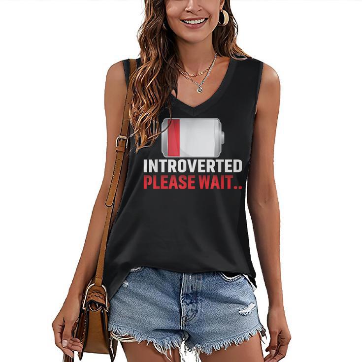 Introverted Please Wait Introvert Saying Sarcasm Women's V-Neck Tank Top