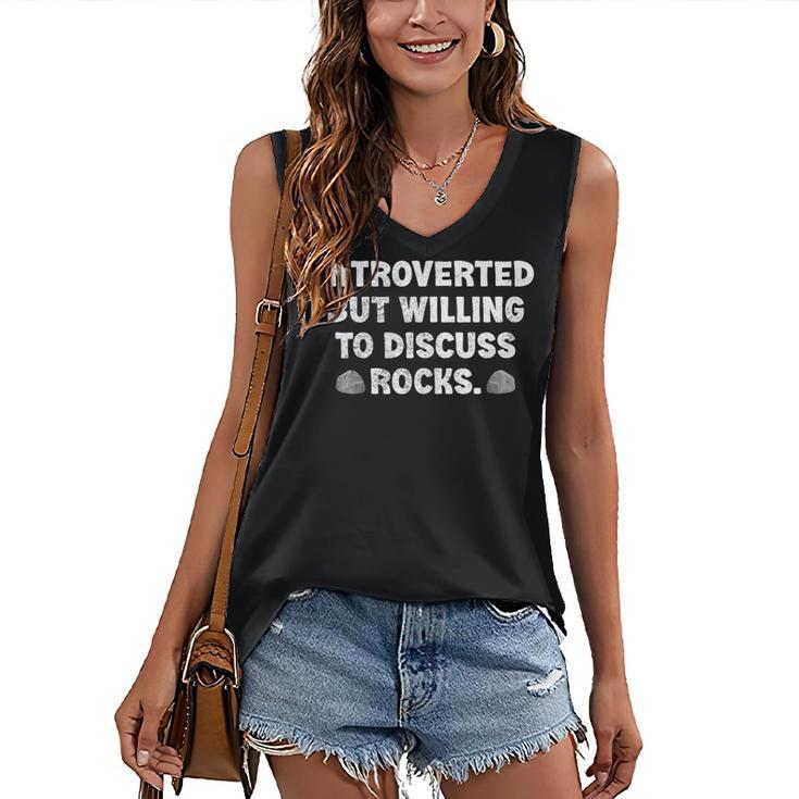 Introverted But Willing To Discuss Rocks Rock Collecting Women's V-Neck Tank Top