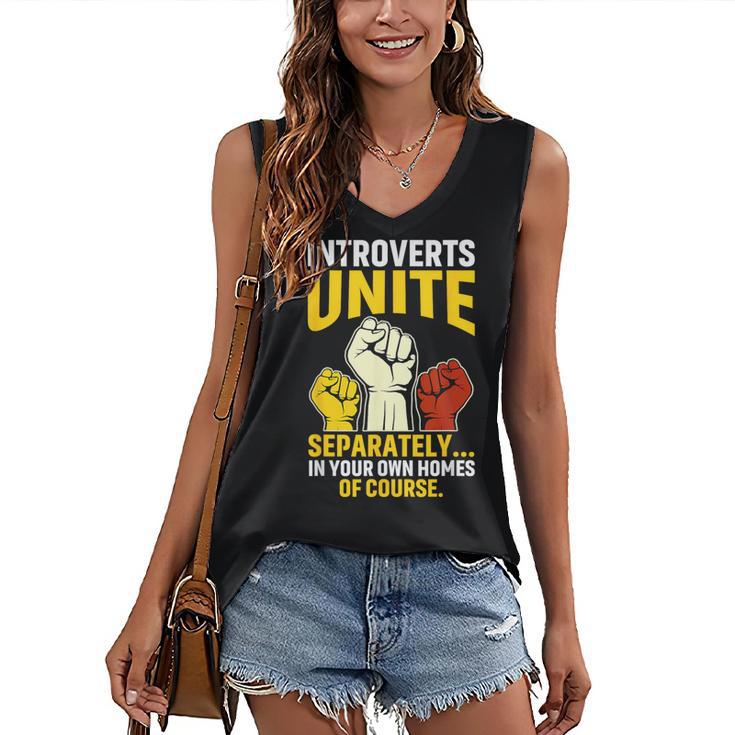 Introverts Unite Introvert Antisocial Anti Social Women's V-Neck Tank Top