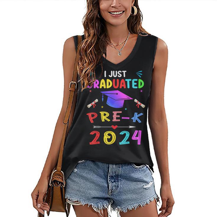 I Just Graduated Pre k Graduation 2024 Pre-Kindergarten Women's V-Neck Tank Top