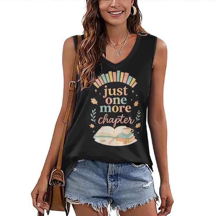 Just One More Chapter Cozy Book Lover Reading & Coffee Women's V-Neck Tank Top