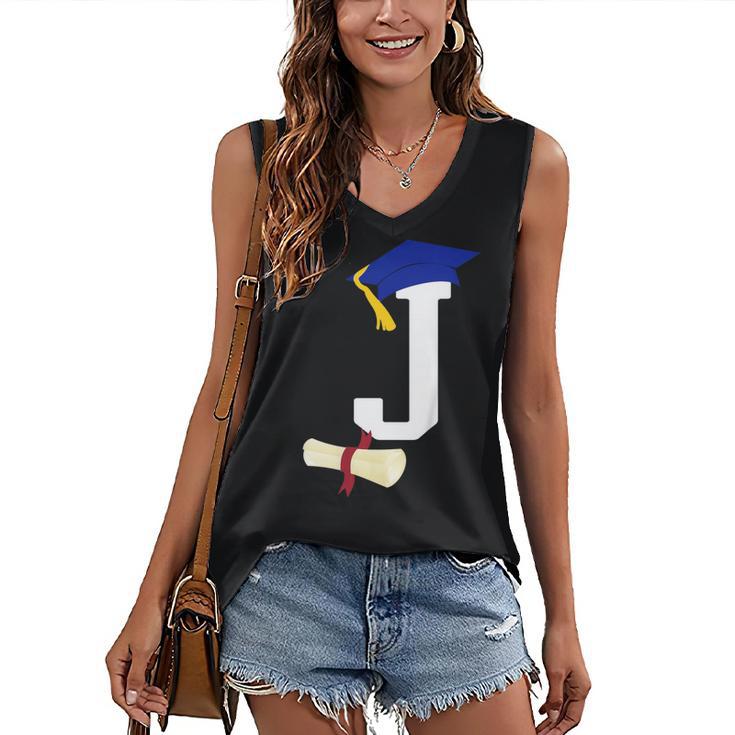 Kids Initial J Letter For Boys Preschool Graduation Kindergarten Women's V-Neck Tank Top