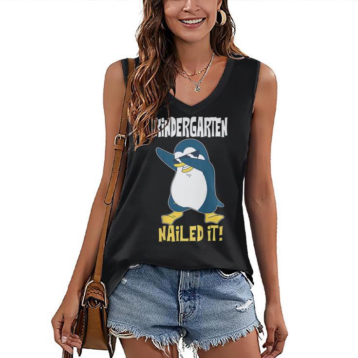Kids Kindergarten Dabbing Penguin Nailed It Graduation Class 2021 Women's V-Neck Tank Top