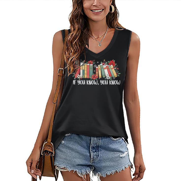If You Know You Know 6 7 Six Seven Meme Floral Book Lover Women's V-Neck Tank Top