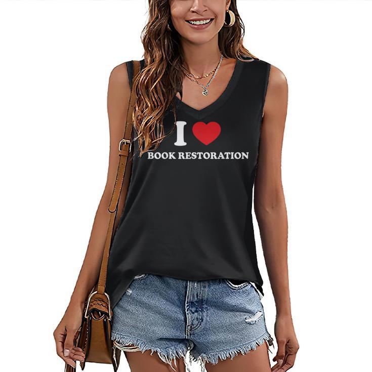 I LOVE BOOK RESTORATION Women's V-Neck Tank Top