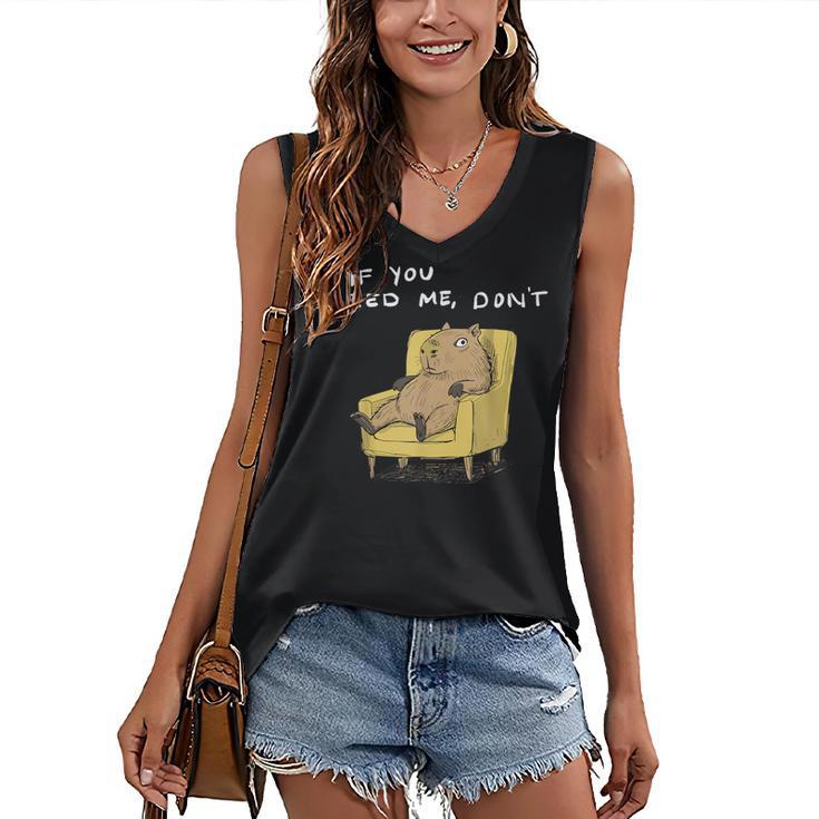 If You Need Me Don’t Introvert Capybara Sarcastic Women's V-Neck Tank Top