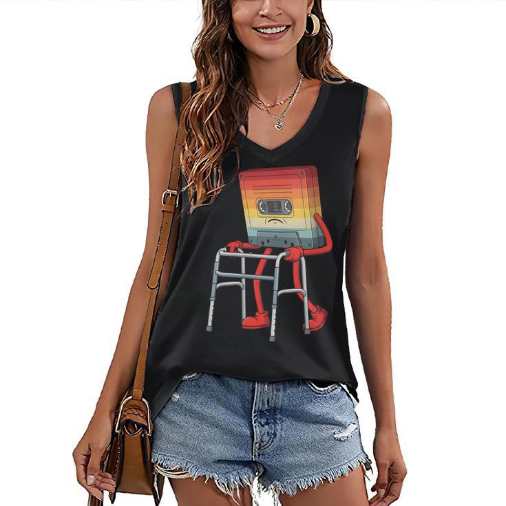 Old Vintage Cassette Tape 70s 80s 80s Outfit Nostalgia Women's V-Neck Tank Top