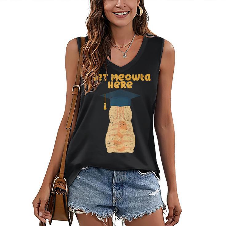 Orange Tabby Cat Graduation Distressed Shirt For Grads For Men Women Girls Kids Women's V-Neck Tank Top