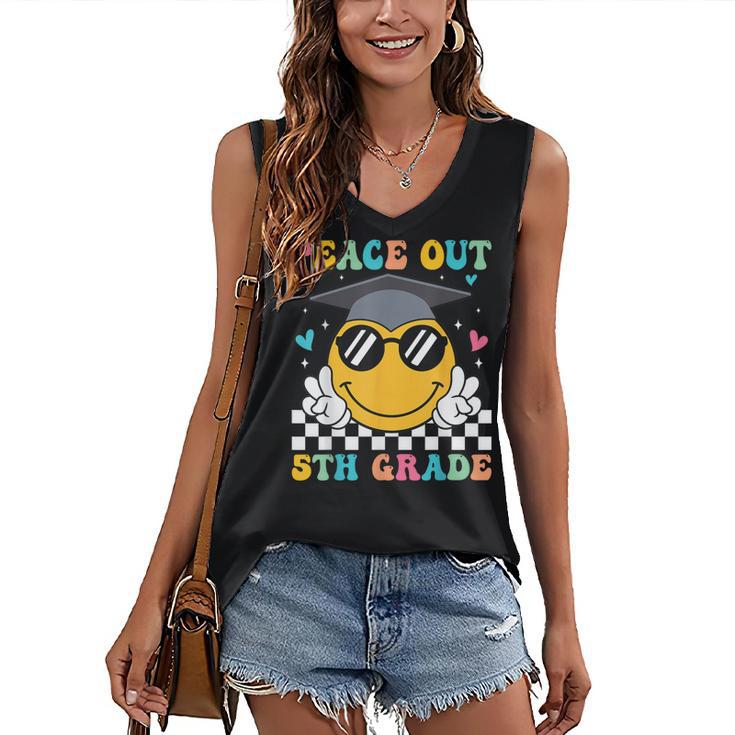 Peace Out 5th Grade Graduation Last Day Of School Women's V-Neck Tank Top