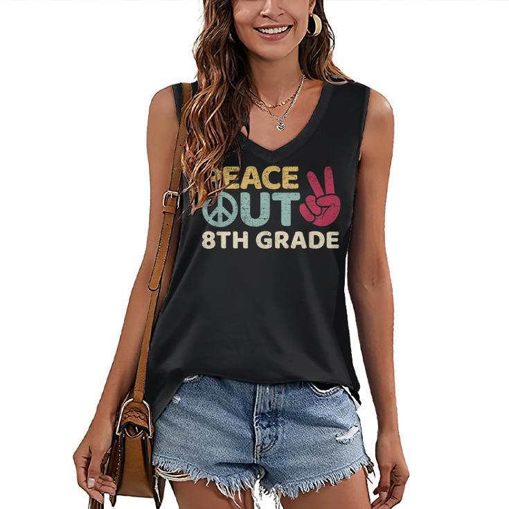 Peace Out 8th Grade Graduation Last Day Of School Women's V-Neck Tank Top