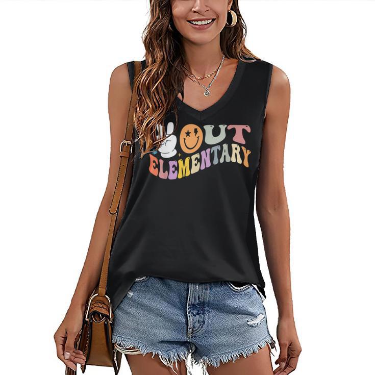 Peace Out Elementary Graduation Graduate Class Of 2025 Women's V-Neck Tank Top