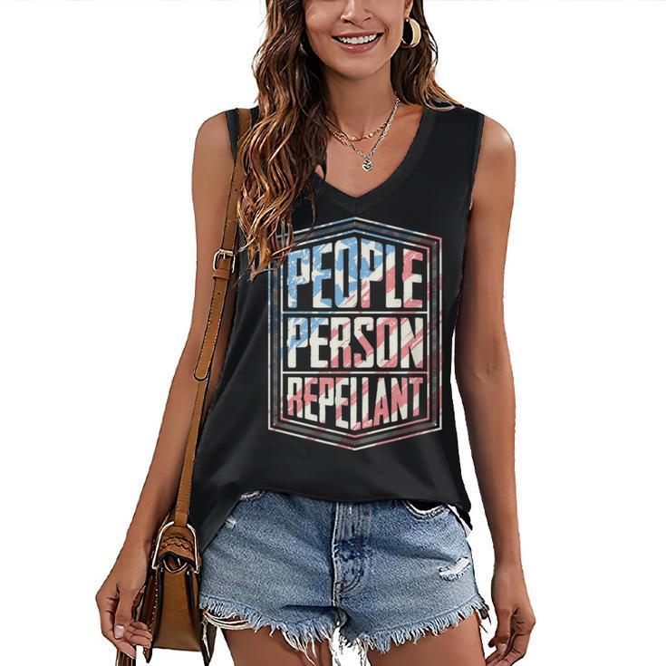 People Person Repellant Introvert Women's V-Neck Tank Top