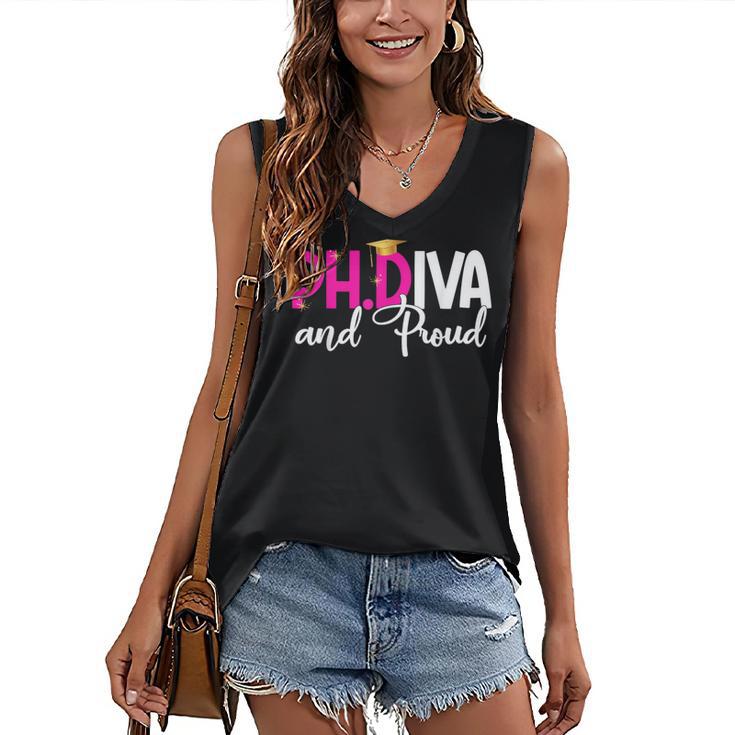 PhDiva Graduation Doctorate Student Graduate Women's V-Neck Tank Top