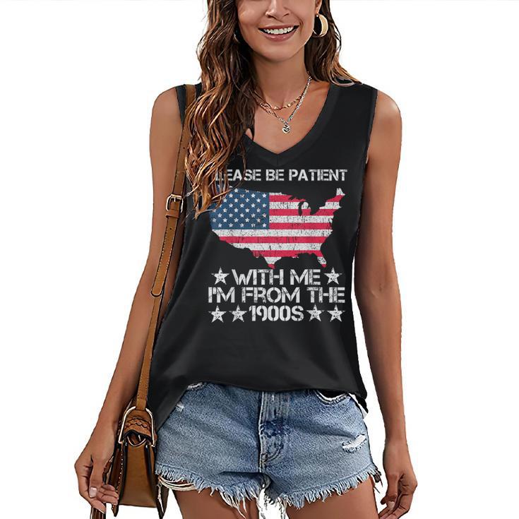 Please Be Patient With Me I'm From The 1900s American Flag Women's V-Neck Tank Top