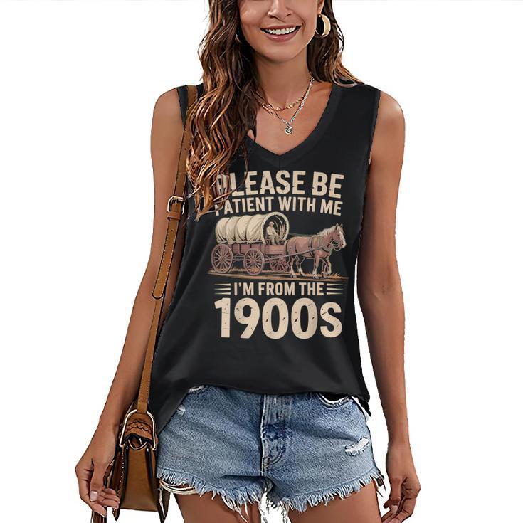 Please Be Patient With Me I'm From The 1900s Retro Humor Women's V-Neck Tank Top