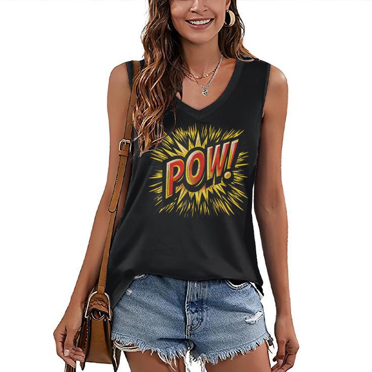POW Comic Book Retro Artwork – Cartoon Collector Women's V-Neck Tank Top