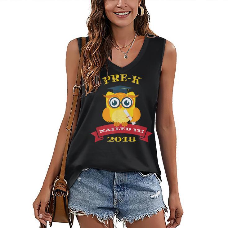 Pre-K Graduation 2018 Cute Owl Women's V-Neck Tank Top