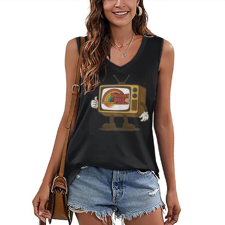 Protect PBS 80s Nostalgia Television Shirt Women's V-Neck Tank Top