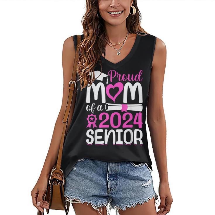 Proud Mom Of A 2024 Senior Graduation Women's V-Neck Tank Top
