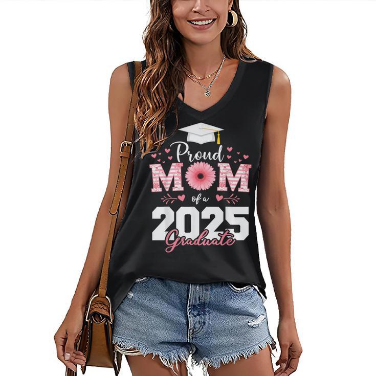 Proud Mom Of a 2025 Graduate Senior Mom Family Graduation Women's V-Neck Tank Top