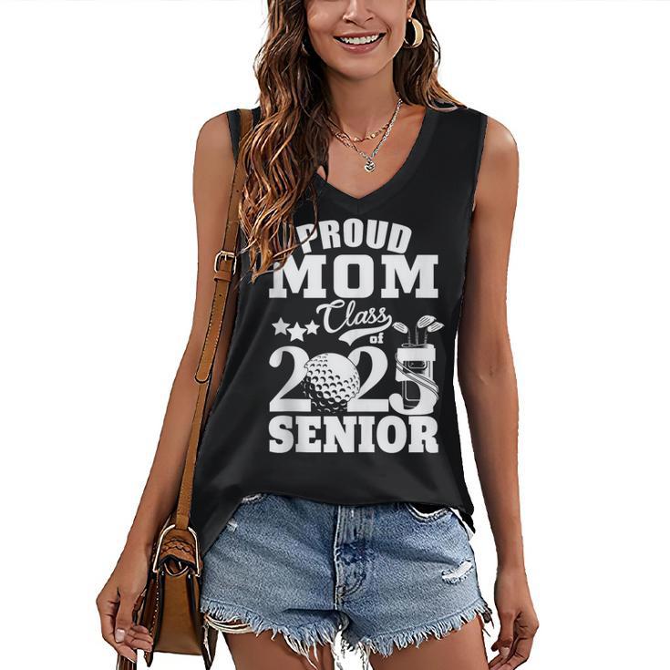 Proud Mom Class Of 2025 Graduation Senior Golf Player Mom Women's V-Neck Tank Top