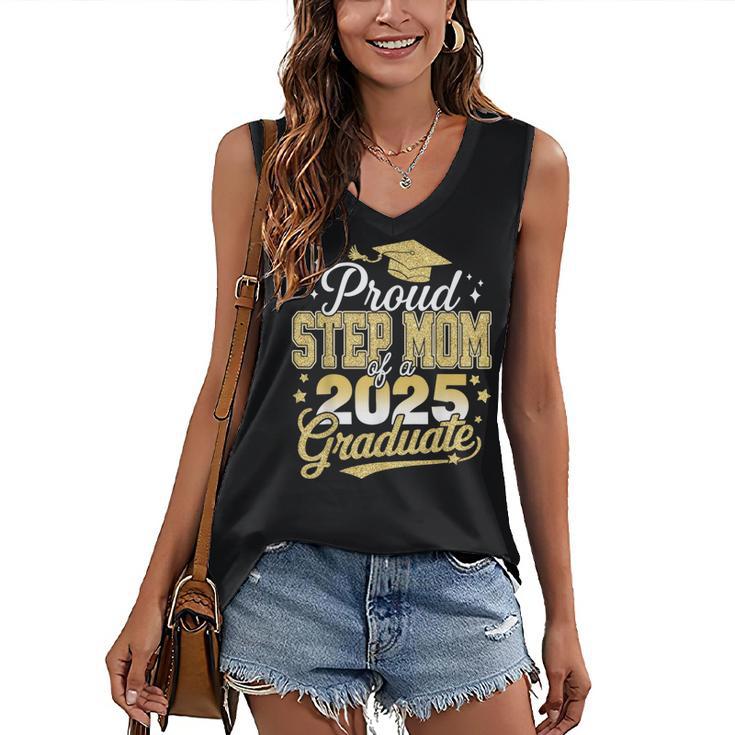 Proud Step Mom Of A Class Of 2025 Graduate Senior Graduation Women's V-Neck Tank Top