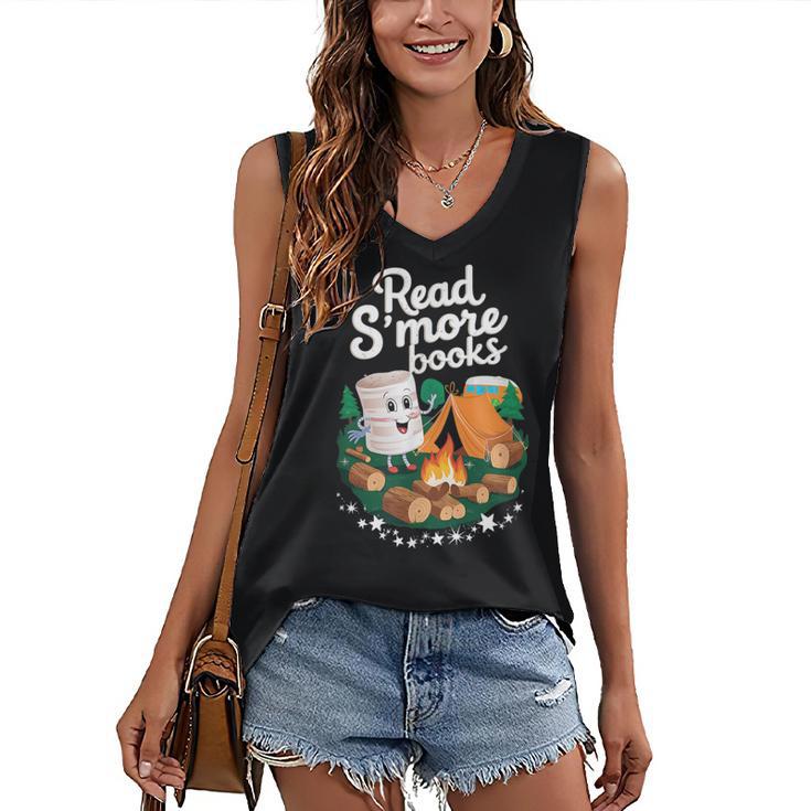 Read S'More Books Around Campfire National Book Week Women's V-Neck Tank Top