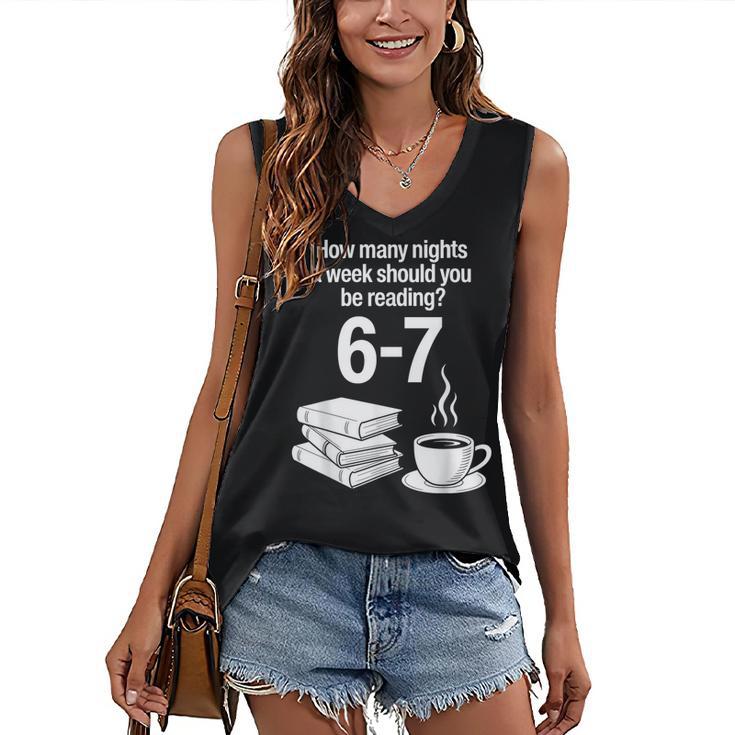 Reading 67 Meme English Teacher Book Lover Women's V-Neck Tank Top