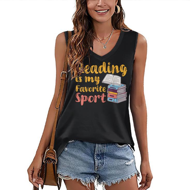 Reading Is My Favorite Sport Book Lovers Women's V-Neck Tank Top