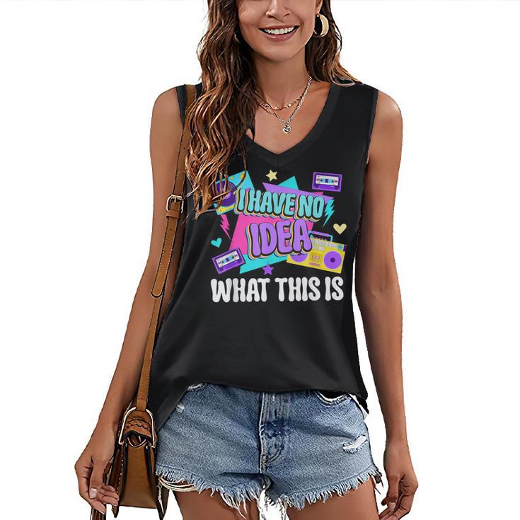 Retro 80s Style 90s Pop Fashion Nostalgia Eighties Music Women's V-Neck Tank Top