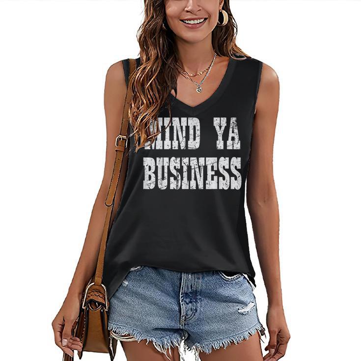 Retro Mind Ya Business Vintage Love Privacy Introvert Women's V-Neck Tank Top