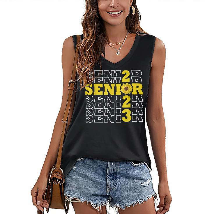 Senior Class Of 2023 Sunflower Graduation Seniors 23 Women's V-Neck Tank Top