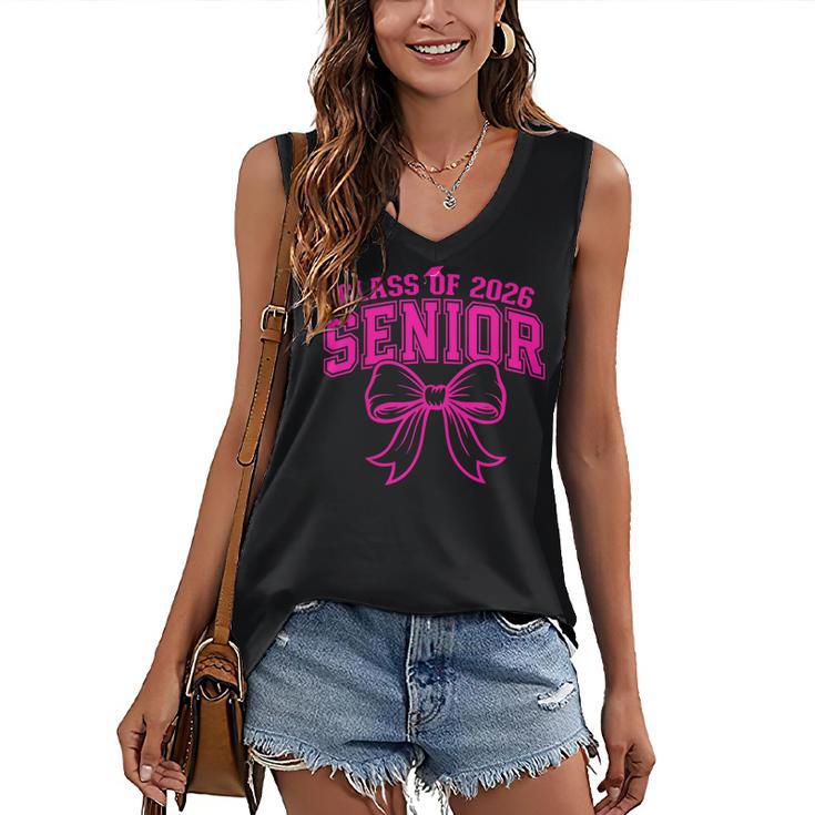 Senior Class Of 2026 Coquette Pink Bow Graduation 2026 Women's V-Neck Tank Top
