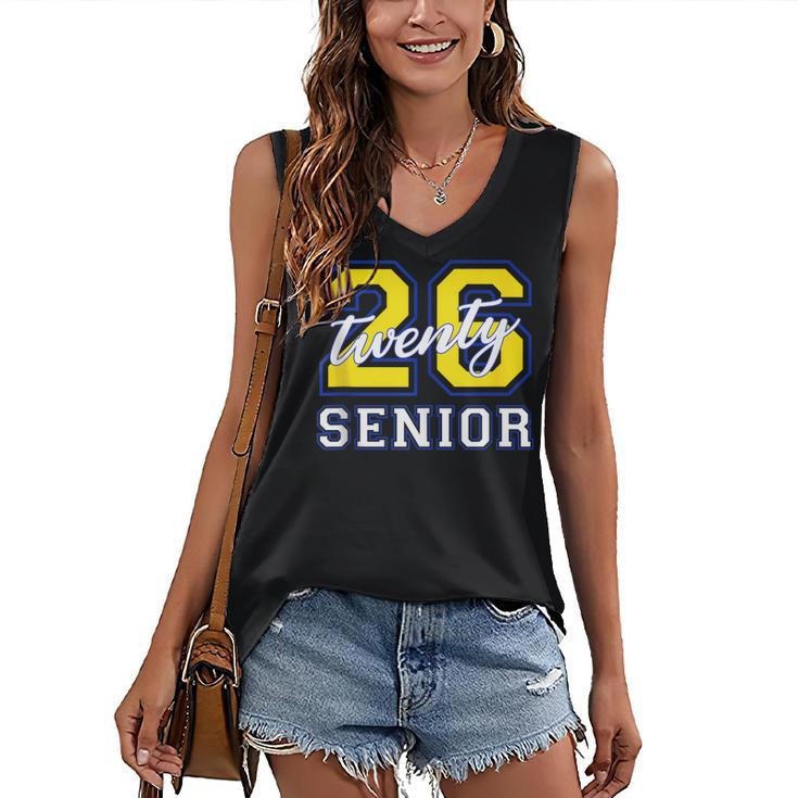 Senior Class 2026 Graduation Yellow Blue Letters Women's V-Neck Tank Top