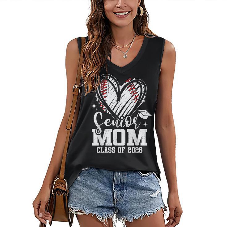 Senior Mom Class Of 2026 Baseball Graduation Heart Women's V-Neck Tank Top