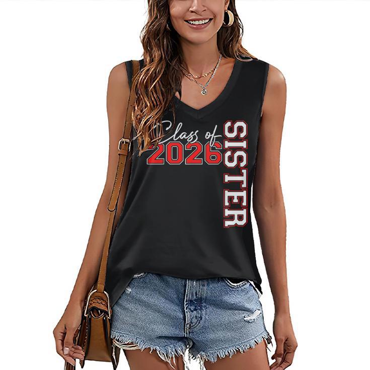 Senior Sister Class Of 2026 Proud Big Sis Graduation Family Women's V-Neck Tank Top