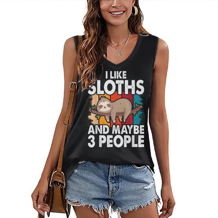 Sloth For Sloth Lover Men Women Kids Introvert Women's V-Neck Tank Top