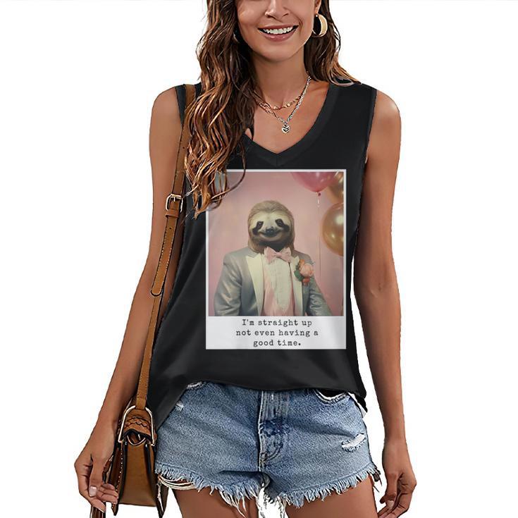 Social Anxiety Not Having A Good Time Socializing Introvert Women's V-Neck Tank Top