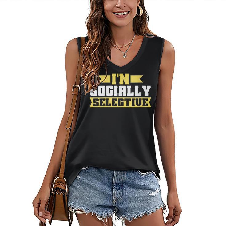 Im Socially Selective Introvert Women's V-Neck Tank Top