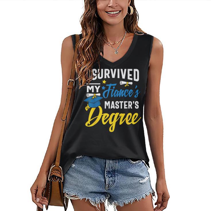 i Survived My Fiance's Masters Degree Graduation Gifts Women's V-Neck Tank Top