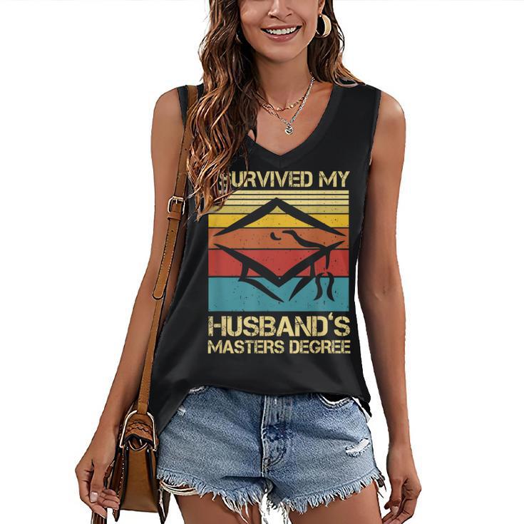 I Survived My Husband's Master's Degree Graduation Women's V-Neck Tank Top